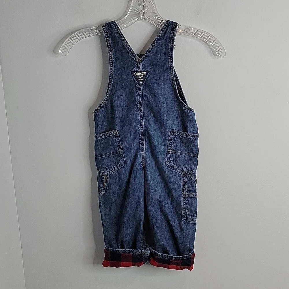 OSH KOSH B'GOSH 24 months denim overalls red plaid